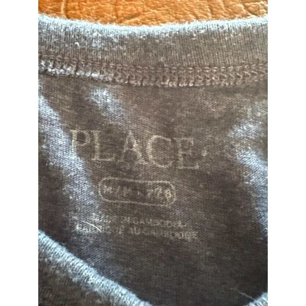 Boys M/M 7/8 The Children's Place Gray Long Sleeve Dino Shirt